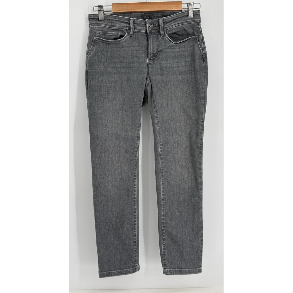 J.Jill Authentic Fit Slim Ankle Jeans Womens Sz 2P Gray Stretch Denim Petite